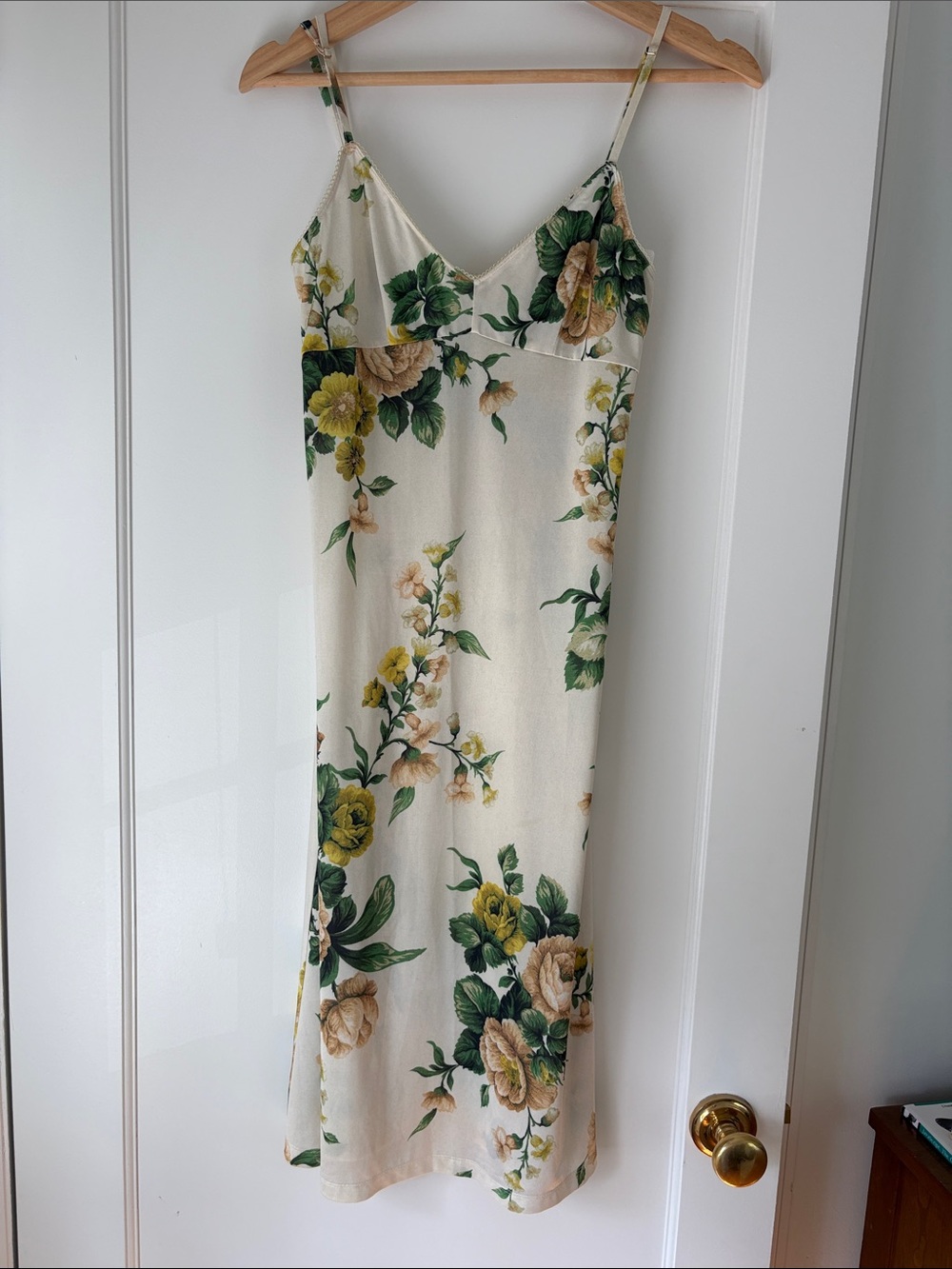 Zimmerman Floral Slip Dress in Cream and Green